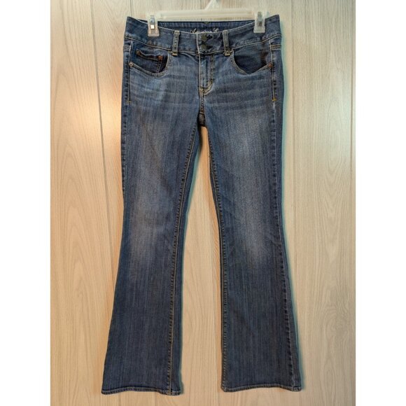 American Eagle Artist Flare Women's Stretch Jeans Low Rise Size 6 Reg - Picture 1 of 11